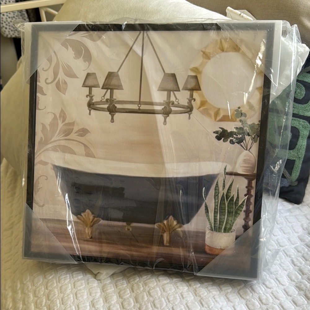 Elegant Bathtub Wall Art with Black Frame